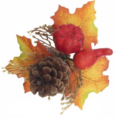 Picture of AUTUMN LEAF PICK WITH CONE ORANGE X 10pcs