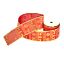 Picture of 63mm CHRISTMAS BURLAP WIRED EDGE RIBBON X 10yds REINDEER AND SNOWFLAKE RED/GOLD