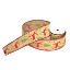 Picture of 63mm CHRISTMAS BURLAP WIRED EDGE RIBBON X 10yds REINDEER AND TREES NATURAL/RED/GREEN