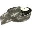Picture of 63mm CHRISTMAS BURLAP WIRED EDGE RIBBON X 10yds TREES GREY/SILVER