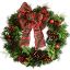 Picture of 50cm (20 INCH) CHRISTMAS SPRUCE WREATH WITH BERRIES CONES AND TARTAN BOW RED/GREEN