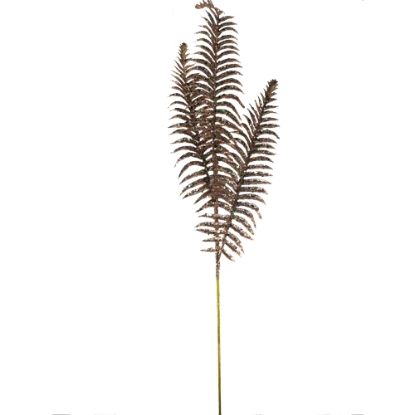 Picture of 78cm GLITTERED BRACKEN FERN SPRAY ROSE GOLD