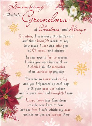 Picture of PLASTIC COATED MEMORIAL CARD X 6pcs - REMEMBERING A WONDERFUL GRANDMA