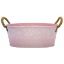 Picture of 25cm METAL OVAL PLANTER WITH ROPE HANDLES PASTEL PINK