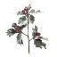 Picture of 23cm GLITTERED HOLLY SPRAY WITH BERRIES VARIEGATED