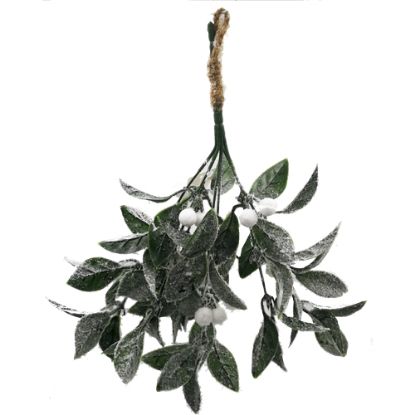 Picture of 33cm HANGING MISTLETOE BUSH GREEN/WHITE