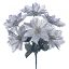 Picture of 34cm POINSETTIA BUSH (7 HEADS) METALLIC SILVER
