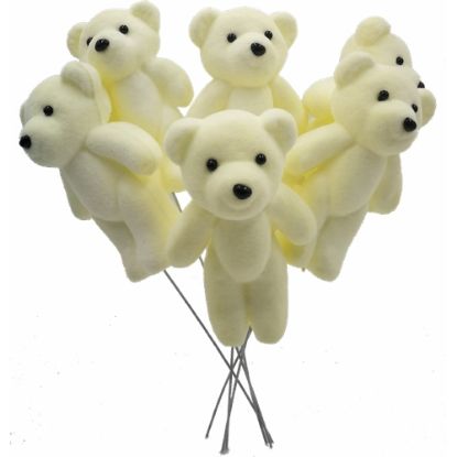 Picture of 11cm BEAR ON 17cm PICK IVORY X 6pcs