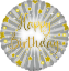 Picture of FS BALLOONS 18 INCH HOLOGRAPHIC FOIL BALLOON - HAPPY BIRTHDAY ELEGANT SILVER/GOLD