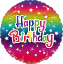 Picture of FS BALLOONS 18 INCH HOLOGRAPHIC FOIL BALLOON - HAPPY BIRTHDAY TIE-DYE