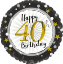 Picture of FS BALLOONS 18 INCH HOLOGRAPHIC FOIL BALLOON - HAPPY 40th BIRTHDAY CELEBRATION