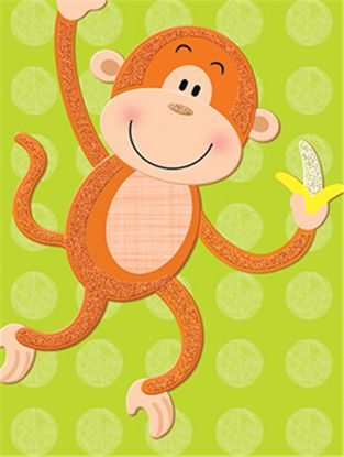 Picture of 10cm MINI GIFT CARD X 6pcs - NO MESSAGE MONKEY