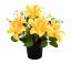 Picture of CEMETERY POT WITH LILLIES AND FOLIAGE YELLOW/IVORY