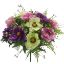 Picture of 40cm ANEMONE BUSH WITH FERN AND BERRIES IVORY/PURPLE/LILAC