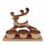 Picture of 18cm METAL CHRISTMAS TEALIGHT HOLDER - REINDEER ROSE GOLD X 2pcs