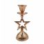Picture of 15cm METAL CHRISTMAS SINGLE CANDLE HOLDER - STAR ROSE GOLD