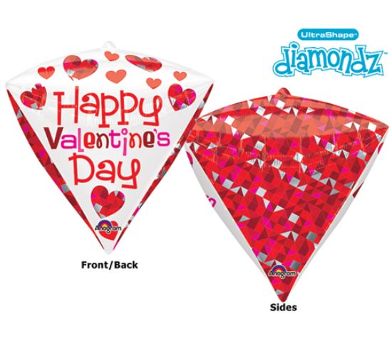 Picture of ANAGRAM 17 INCH FOIL BALLOON - DIAMONDZ HAPPY VALENTINES DAY