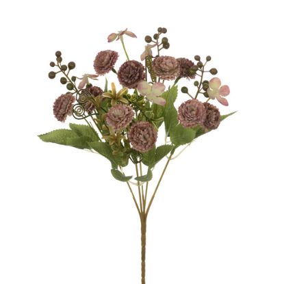 Picture of 32cm CHRYSANTHEMUM HYDRANGEA AND BERRY BUSH VINTAGE PINK (MAUVE)