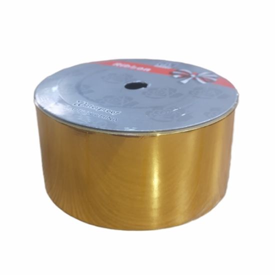 Picture of 50mm (2 INCH) POLY RIBBON X 50 YARDS METALLIC GOLD