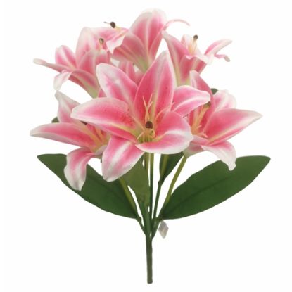 Picture of 46cm LILY BUSH (7 HEADS) PINK