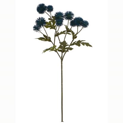 Picture of 56cm PLASTIC POMPOM DAHLIA SPRAY DRY COLOUR TEAL