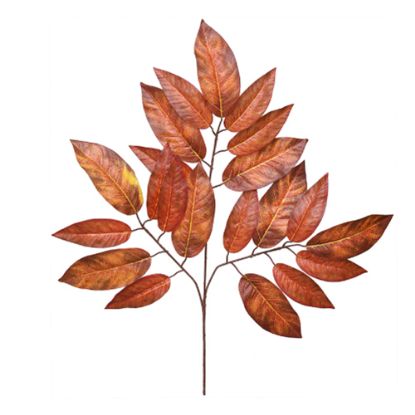 Picture of 70cm LARGE LEAF SPRAY (21 LEAVES) ORANGE/BROWN X 6pcs