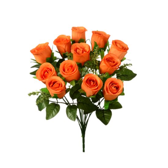 Picture of 34cm ROSEBUD BUSH (12 HEADS) ORANGE