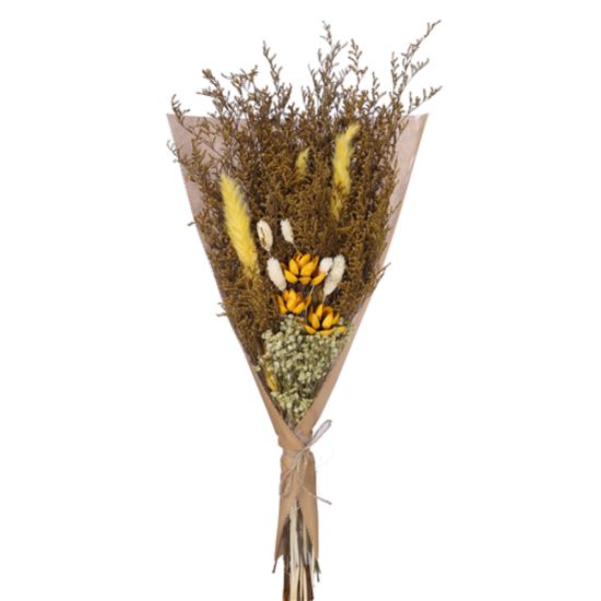 Picture of DRIED FLOWER LARGE MIXED BOUQUET - YELLOW/IVORY