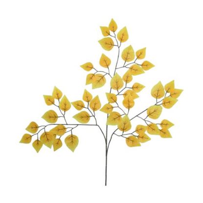 Picture of 70cm FICUS LEAF SPRAY YELLOW/ORANGE X 6pcs