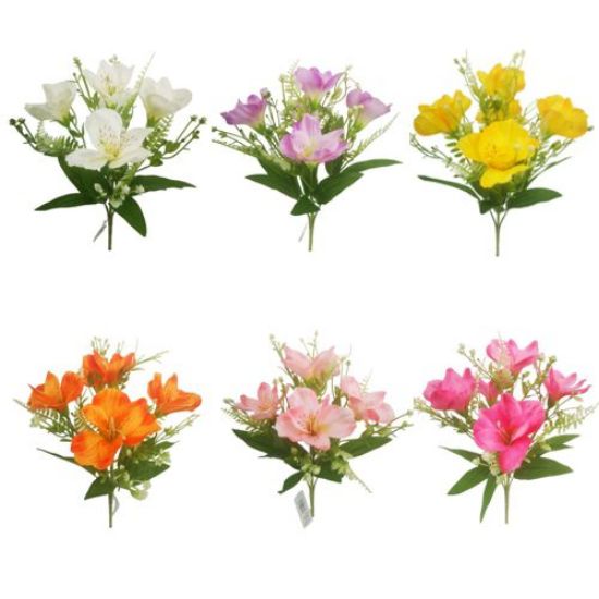 Picture of 31cm ALSTROEMERIA AND FERN BUSH ASSORTED X 36pcs