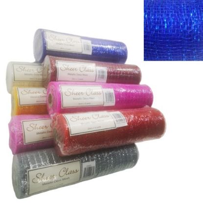 Picture of POLY DECO MESH 26cm (10 INCH) X 10yards METALLIC ROYAL BLUE
