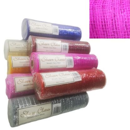 Picture of POLY DECO MESH 26cm (10 INCH) X 10yards METALLIC FUCHSIA