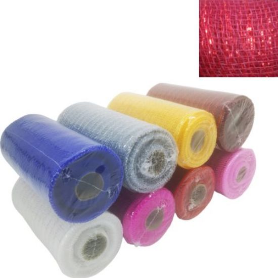 Picture of POLY DECO MESH 15cm (6 INCH) X 10yards METALLIC BURGUNDY