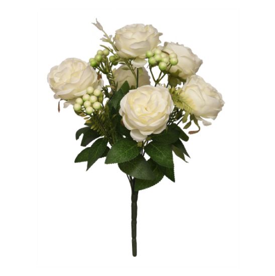 Picture of 43cm CAMELLIA ROSE BUSH IVORY