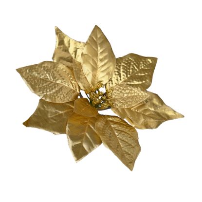 Picture of 17cm SINGLE POINSETTIA HEAD GOLD X 12pcs