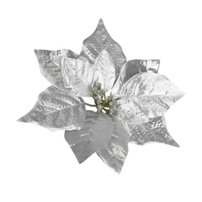 Picture of 17cm SINGLE POINSETTIA HEAD SILVER X 12pcs