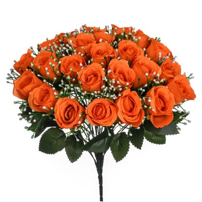 Picture of 40cm ROSEBUD BUSH WITH GYP (24 HEADS) ORANGE