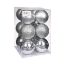 Picture of 6cm CHRISTMAS BAUBLES ASSORTED SILVER X 12pcs
