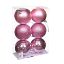 Picture of 8cm CHRISTMAS BAUBLES ASSORTED PINK X 6pcs