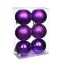 Picture of 8cm CHRISTMAS BAUBLES ASSORTED PURPLE X 6pcs
