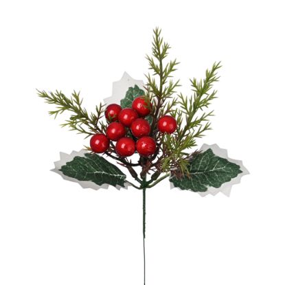 Picture of CHRISTMAS HOLLY AND BERRY PICK RED/GREEN X 48pcs