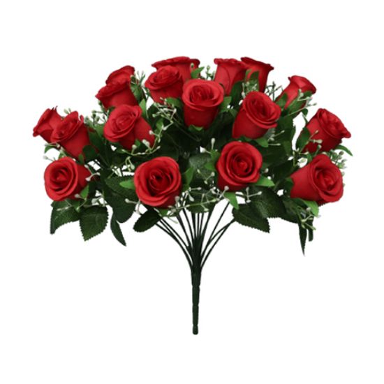 Picture of 36cm ROSEBUD BUSH (18 HEADS) RED