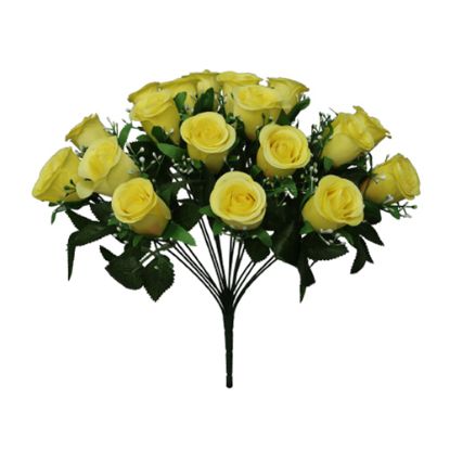 Picture of 36cm ROSEBUD BUSH (18 HEADS) YELLOW