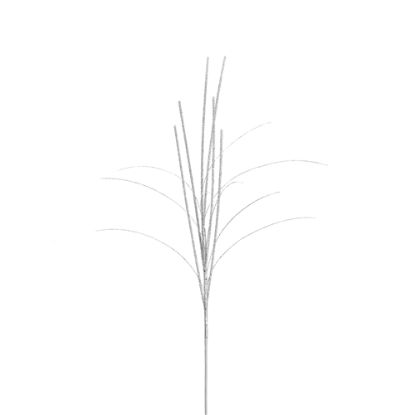 Picture of 66cm GLITTERED GRASS SPRAY SILVER