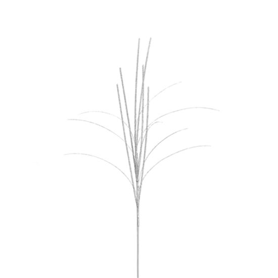 Picture of 66cm GLITTERED GRASS SPRAY SILVER