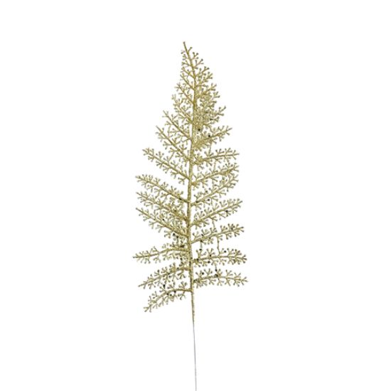 Picture of 43cm GLITTERED FERN SPRAY GOLD X 6pcs