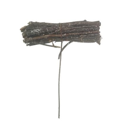 Picture of 8cm TWIGGY BUNDLE ON WIRE DARK BROWN WITH SNOW X 6pcs