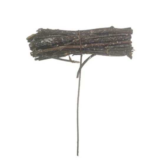 Picture of 8cm TWIGGY BUNDLE ON WIRE DARK BROWN WITH SNOW X 6pcs