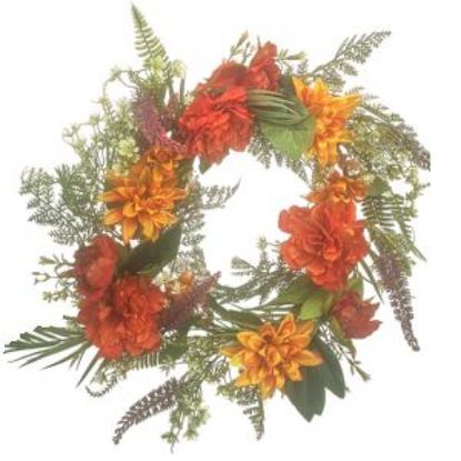 Picture of 22" (55cm) AUTUMN MIXED WREATH ORANGE