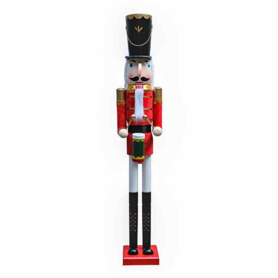 Picture of 150cm WOODEN CHRISTMAS NUTCRACKER FIGURE RED/WHITE